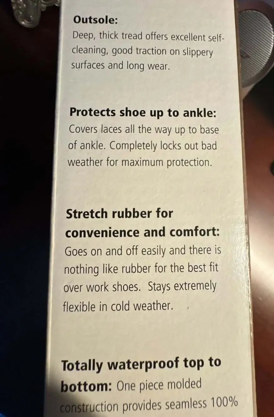 Tingley 1300 Weather-Tuff Hi-Top Work Rubber Overshoes, Black, Size Small